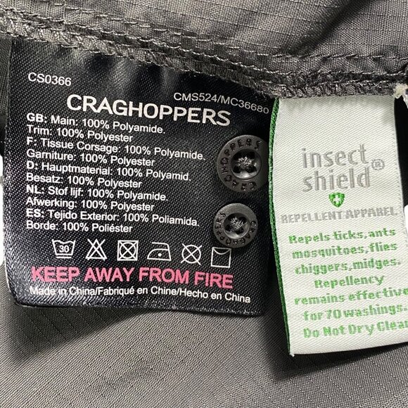Craghoppers Shirt Mens XXL Grey Nosilife Insect Shield Vented Light Hiking Outdo - Picture 12 of 14